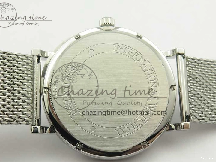 MIROTIME 0225 FastDry Portofino IW356501 SS V3 MK 1:1 Best Edition Black Dial On SS Mesh Bracelet MIYOTA 7195